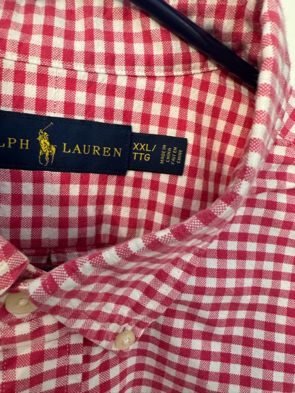 Polo by Ralph Lauren Red & White Gingham Button-Down Shirt Size XXL - Picture 5 of 6